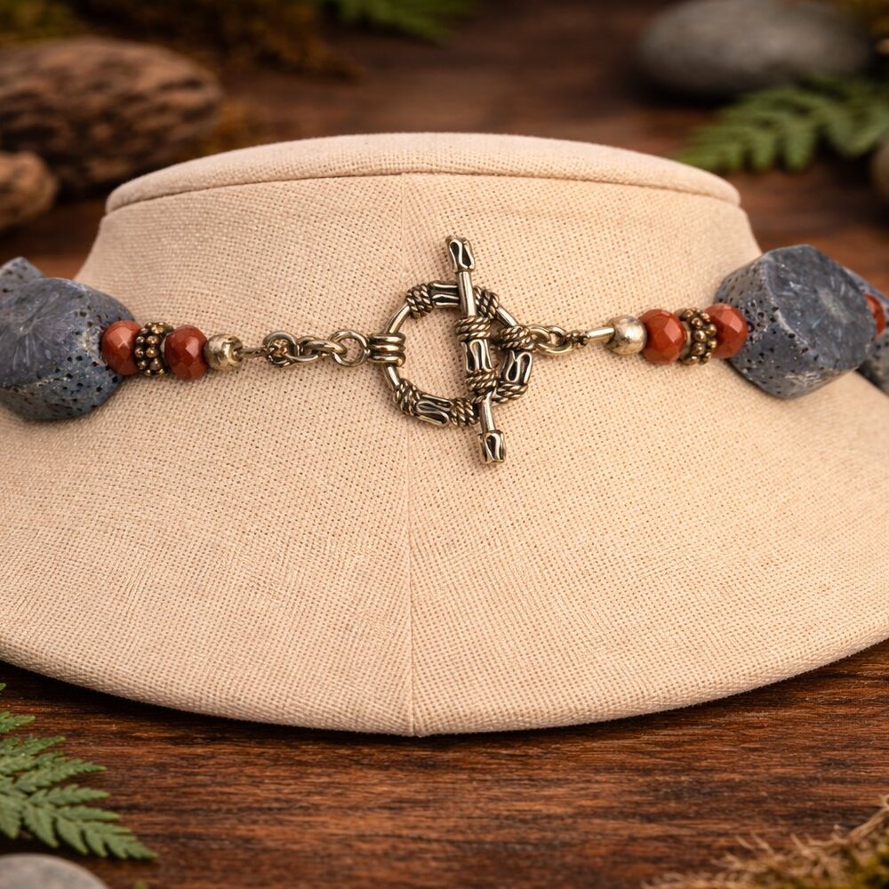 Natural Blue Coral Necklace - Picture 4 of 9